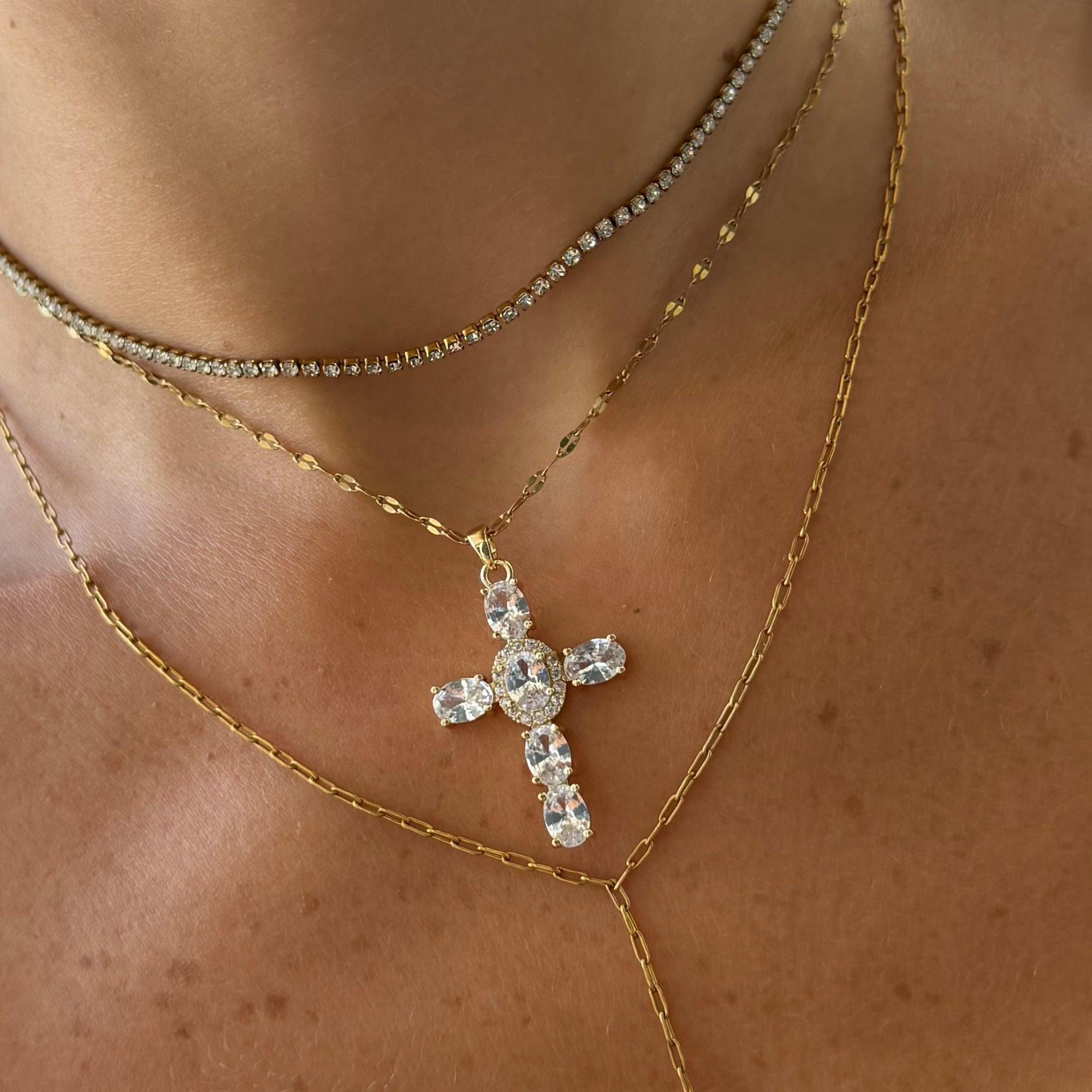 Heavenly Glow Cross Necklace