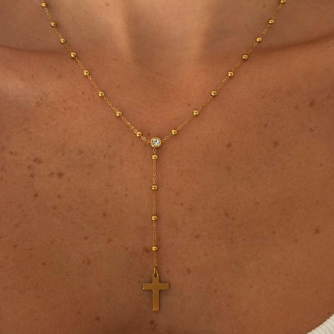 Alessia Lariat Cross Necklace Main Image