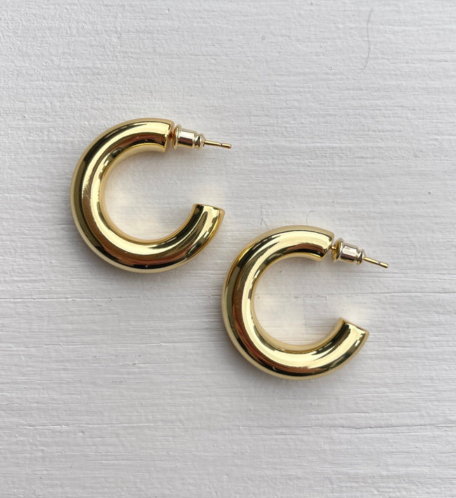 Chunky Gold Hoops | Medium Main Image