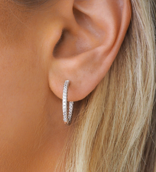 Willow Silver Hoops | Medium Hover Image