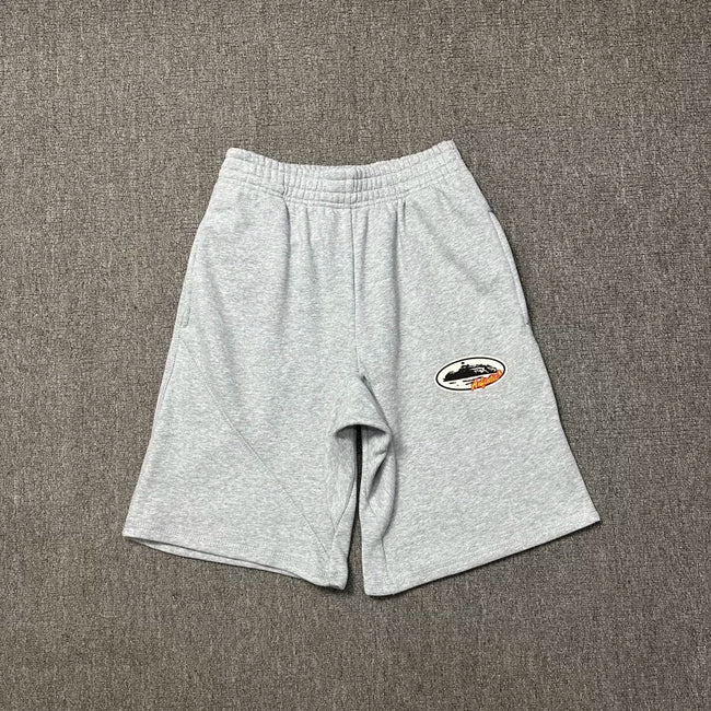 Corteiz Alcatraz Island Front Logo Heavyweight Shorts - Heather Grey Hover Image