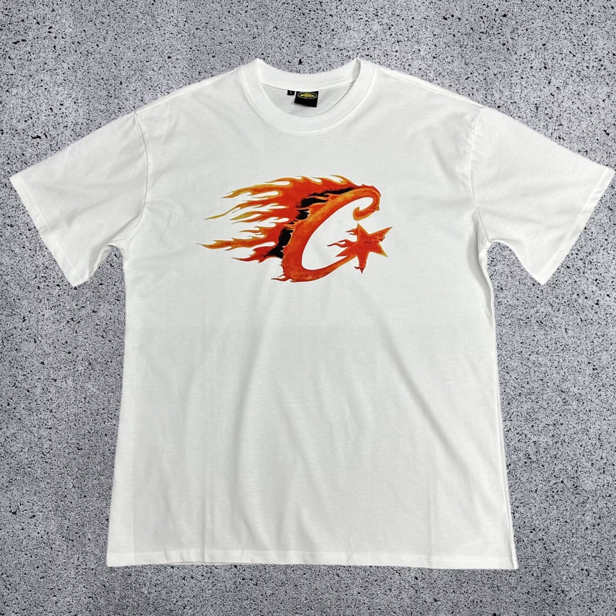 Corteiz Flame Logo T-Shirt – White/Multi