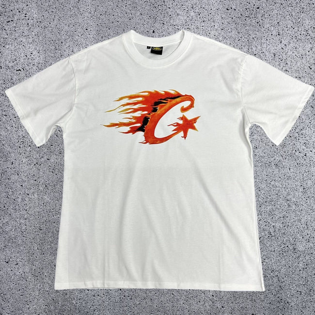 Corteiz Flame Logo T-Shirt – White/Multi Hover Image
