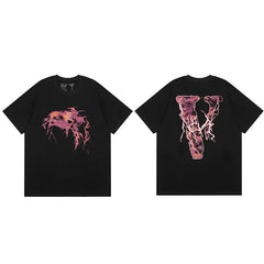 Vlone Lava Graphic T-Shirt - Black/Pink