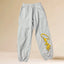 Corteiz Yellow Script Logo Heavyweight Sweatpants grey