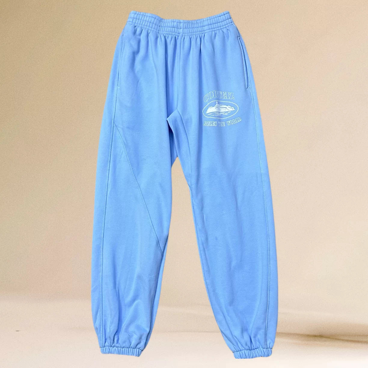 Corteiz Alcatraz Oval Logo Heavyweight Sweatpants blue