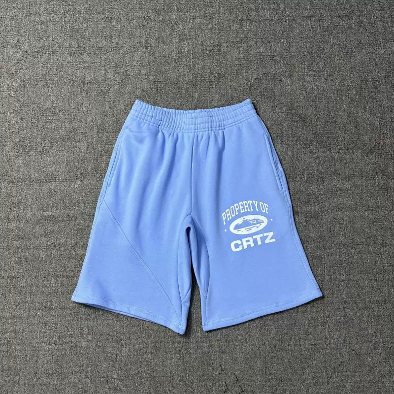 Corteiz "Property of CRTZ" Heavyweight Shorts blue