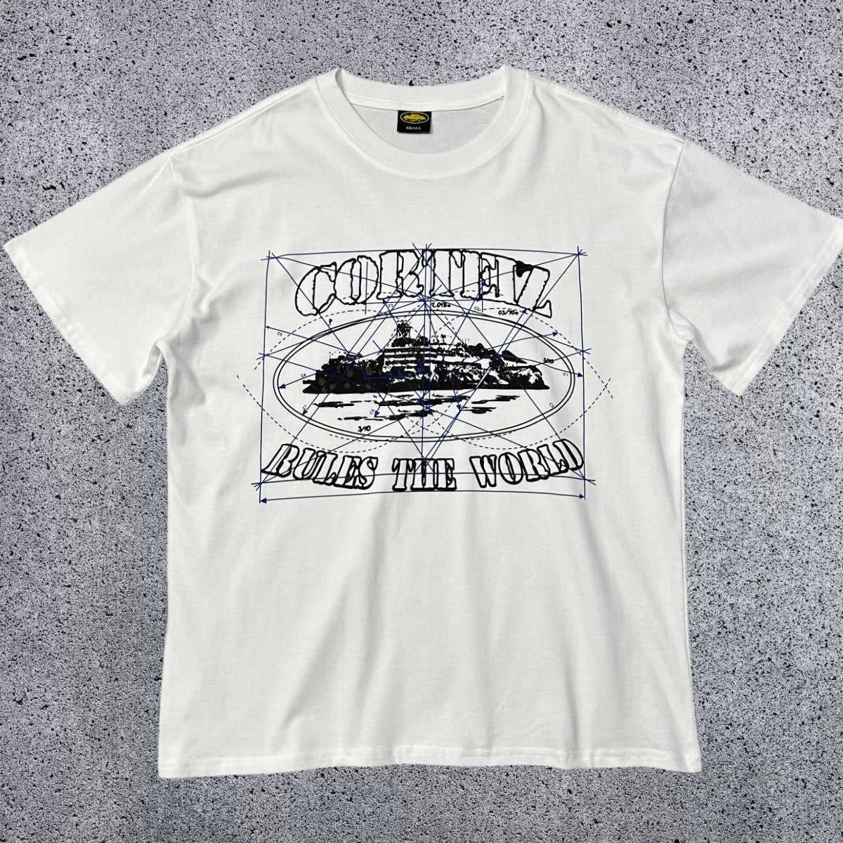 Corteiz Fiery Hand Graphic T-Shirt – [White / Black] | Streetwear