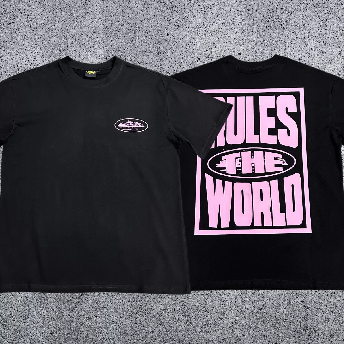 Corteiz RTW Box Logo T-Shirt – Black/Pink