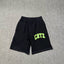 Corteiz Collegiate Arc Logo Heavyweight Shorts - Black green