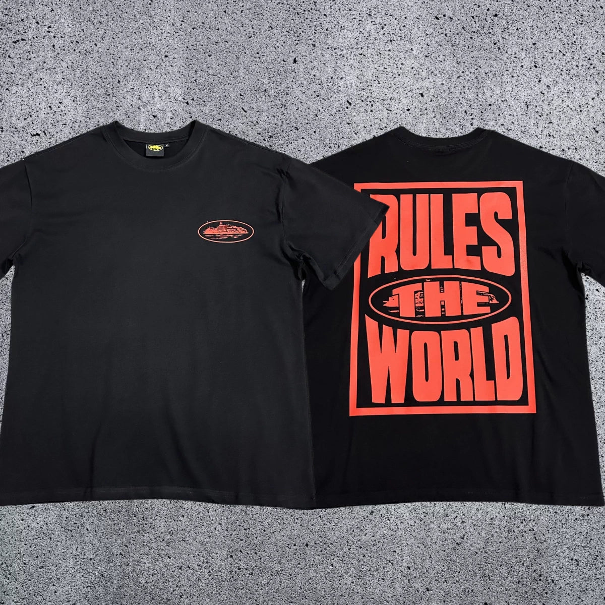 Corteiz RTW Box Logo T-Shirt – Black/Red