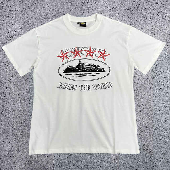 Corteiz Alcatraz Rules The World T-Shirt – White Hover Image