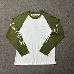 Corteiz Raglan Sleeve Lettering Long Sleeve Tee - Green