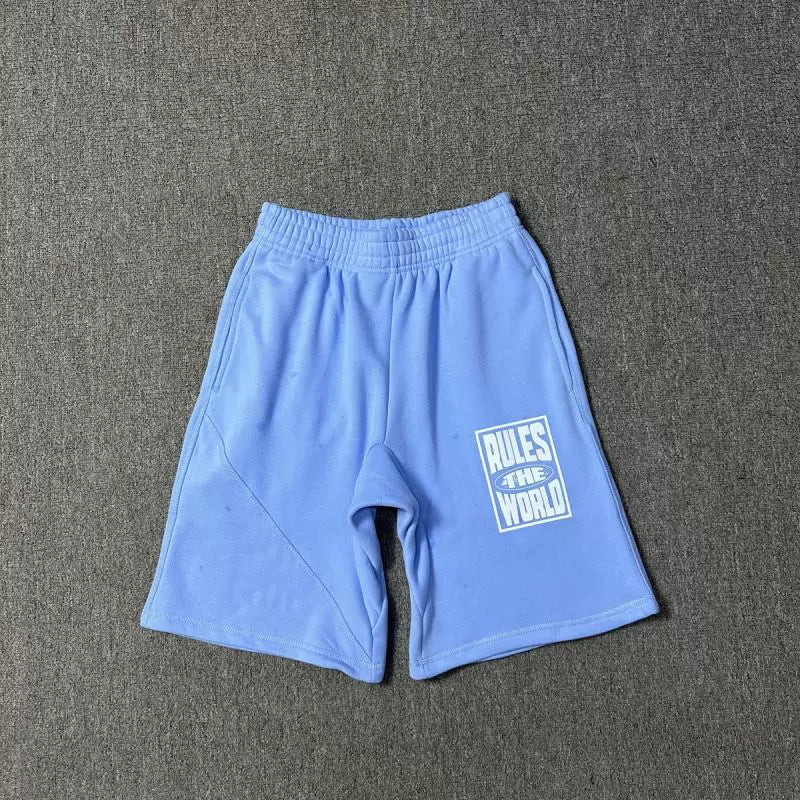 Corteiz "Rules The World" (RTW) Heavyweight Shorts Light Blue