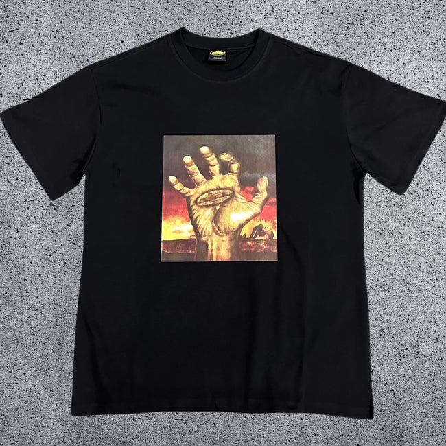 Corteiz Fiery Hand Graphic T-Shirt – Black | Authentic Streetwear Hover Image