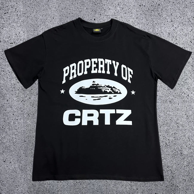Corteiz Property of CRTZ T-Shirt – Black/White Hover Image