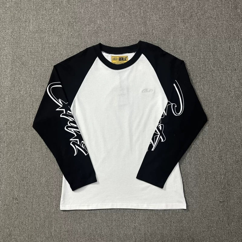 Corteiz Raglan Sleeve Lettering Long Sleeve Tee - Black