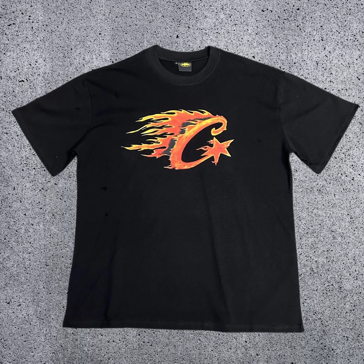 Corteiz Flame Logo T-Shirt – Black/Multi