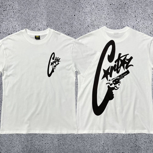 Corteiz "C-Star Gun" Logo Graphic T-Shirt – White | Authentic Streetwear