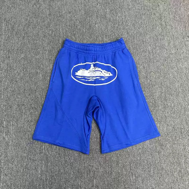 Corteiz Alcatraz Island Graphic Heavyweight Shorts Royal Blue