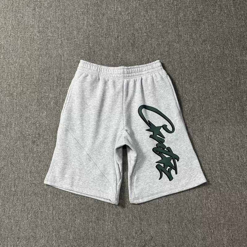 Corteiz Signature Script Logo Heavyweight Shorts grey