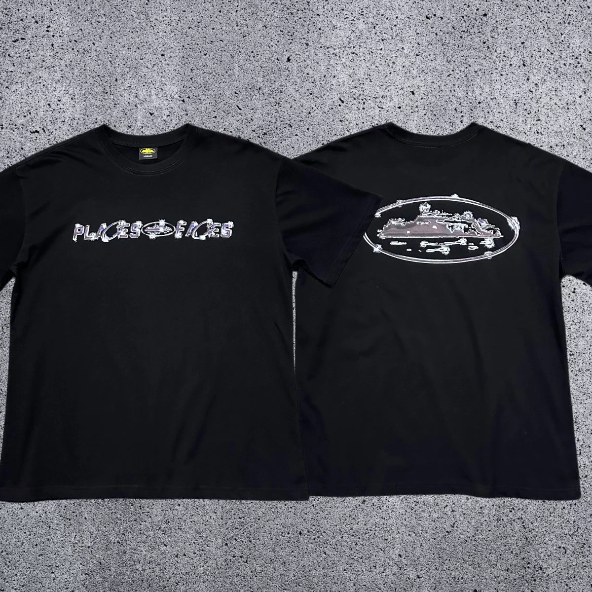 CRTZ x Places + Faces Graphic Heavyweight Tee | Black Streetwear T-Shirt