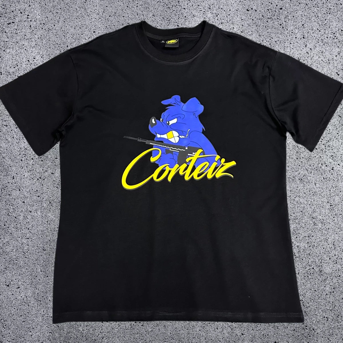 CRTZ "Bulldog" Graphic Heavyweight Tee | Black Corteiz Streetwear T-Shirt