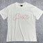 Pink Accent Star-Logo Graphic Tee - White & Pink Streetwear T-Shirt