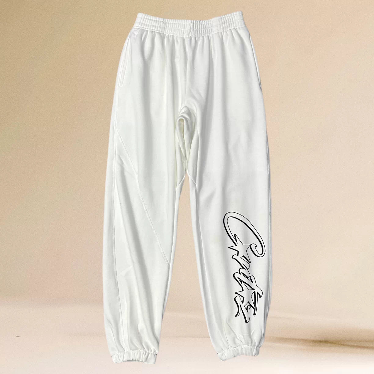 Corteiz Signature Script Heavyweight Sweatpants white