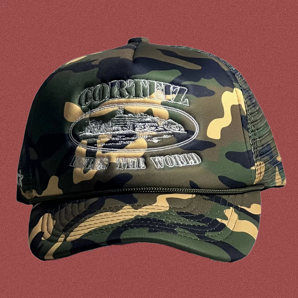 Cortiez Classic Oval Ship Logo Trucker Hat - Camo