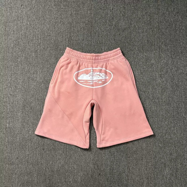 Corteiz Alcatraz Island Graphic Heavyweight Shorts pink Hover Image