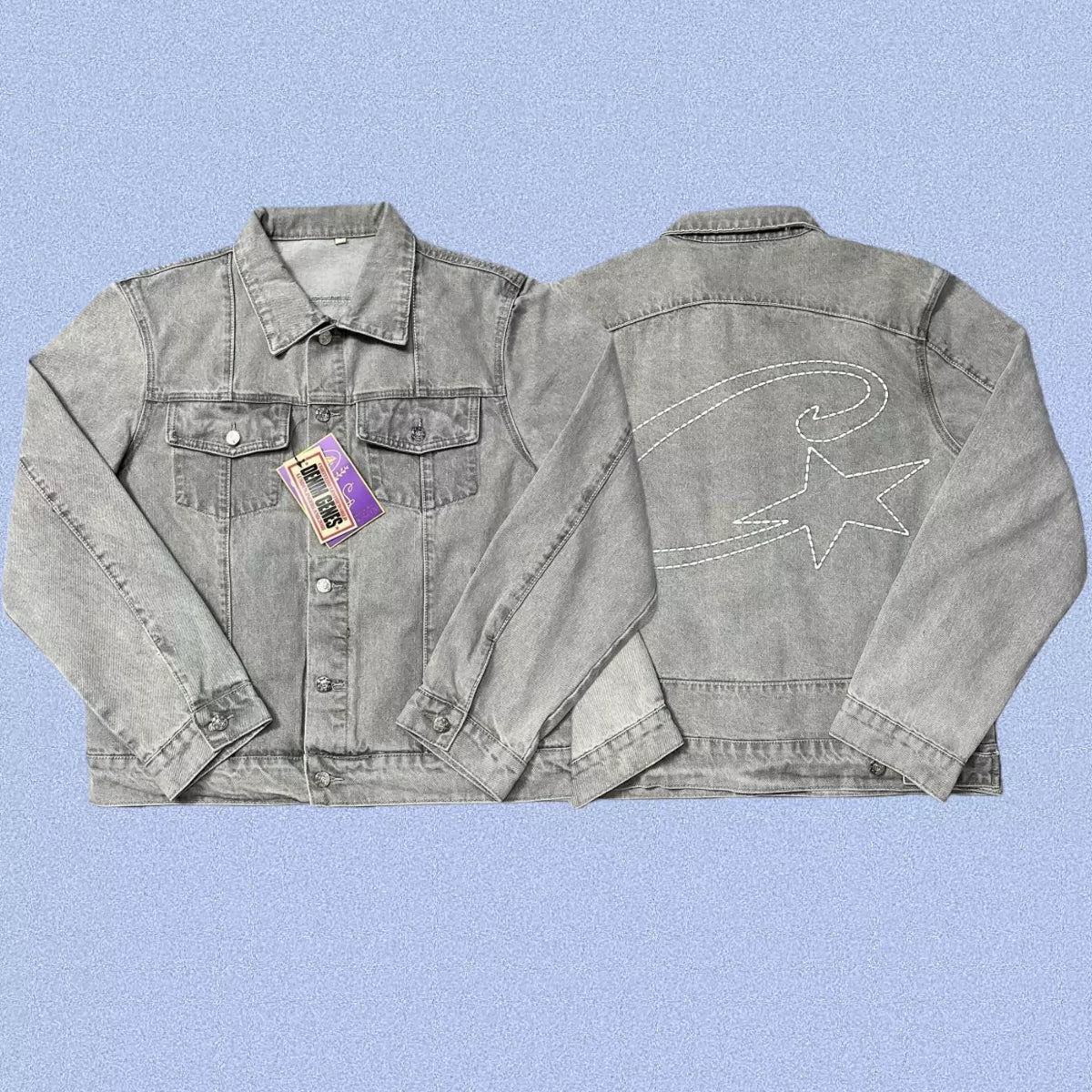 Corteiz Heavyweight Denim Jacket Grey