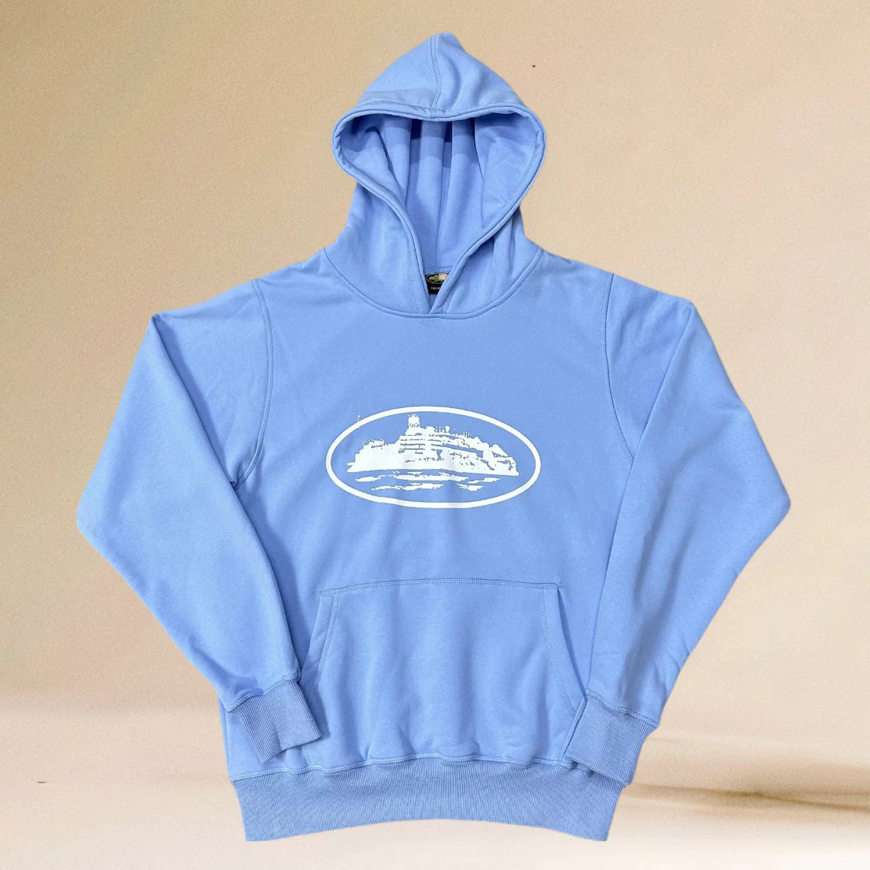 Corteiz Alcatraz Island Heavyweight Hoodie Light blue