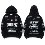 Corteiz All-Over Multi-Logo Heavyweight Hoodie - Black