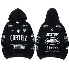 Corteiz All-Over Multi-Logo Heavyweight Hoodie - Black