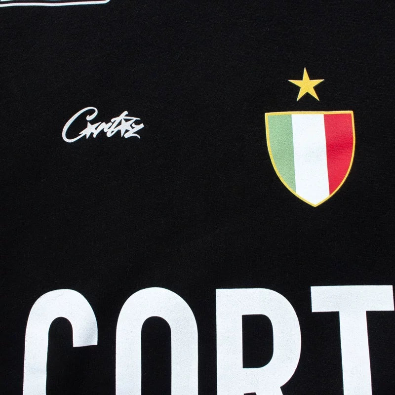 Corteiz All-Over Multi-Logo Heavyweight Hoodie - Black