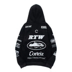 Corteiz All-Over Multi-Logo Heavyweight Hoodie - Black