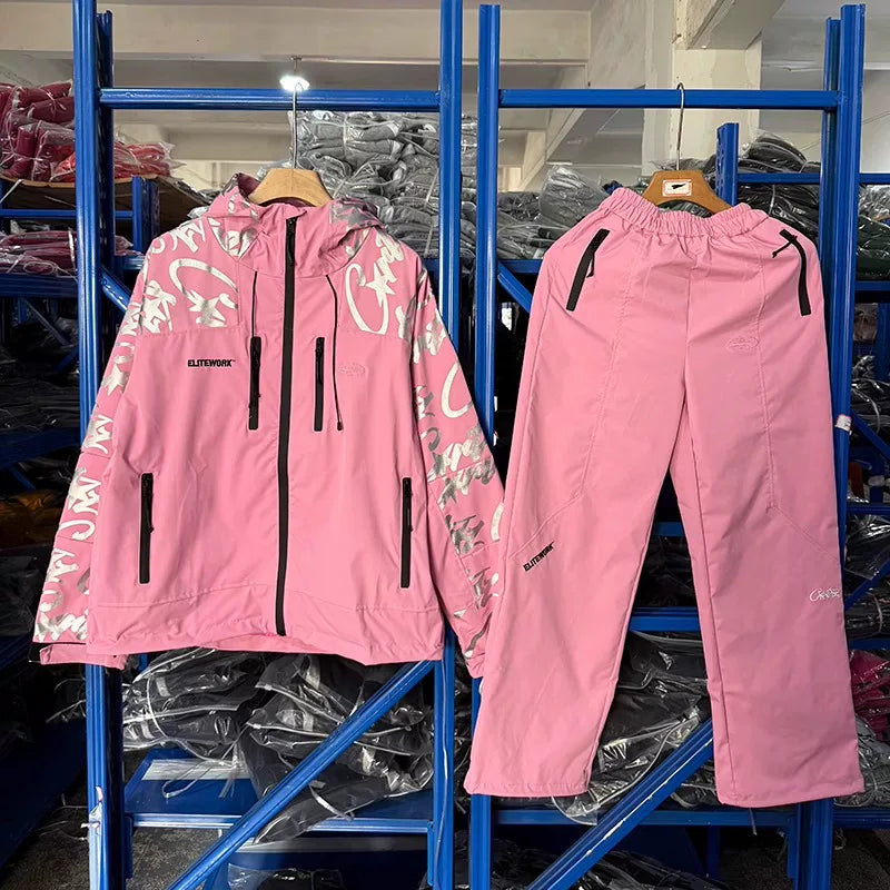 Corteiz Devil's Island Stormtrooper Waterproof Pants Pink