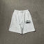 Corteiz 5-Star Alcatraz Island Front Logo Heavyweight Shorts grey