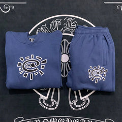 ADWYSD Logo Heavyweight Hoodie and Sweatpants Set - Navy