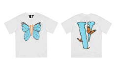 Vlone Butterfly Graphic T-Shirt - White/Blue
