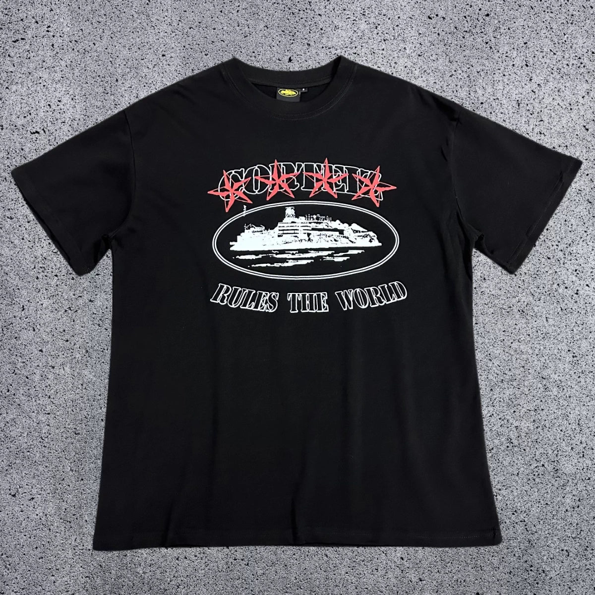 Corteiz Cruise Ship Rules The World T-Shirt – Black