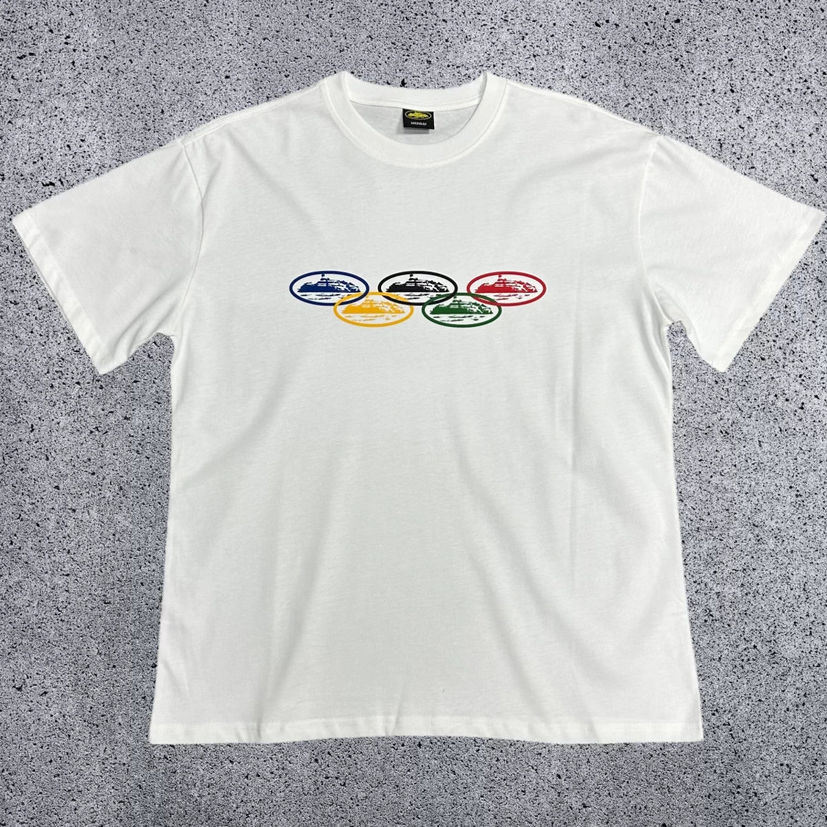 Corteiz Island Rings Logo T-Shirt – White/Multi