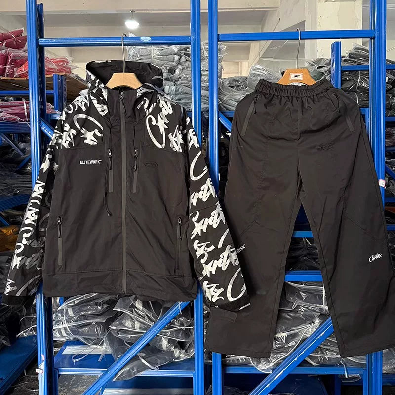Corteiz Devil's Island Stormtrooper Waterproof Pants Black
