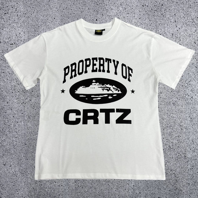 Corteiz Property of CRTZ T-Shirt – White/Black Hover Image