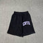 Corteiz Collegiate Arc Logo Heavyweight Shorts - Black puple