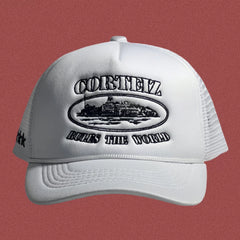 Cortiez Classic Oval Ship Logo Trucker Hat - White