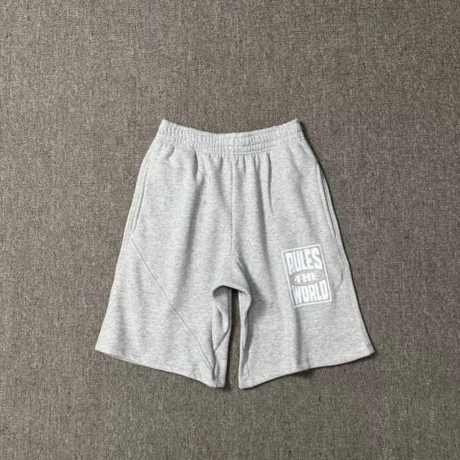 Corteiz "Rules The World" (RTW) Heavyweight Shorts - Heather Grey Hover Image