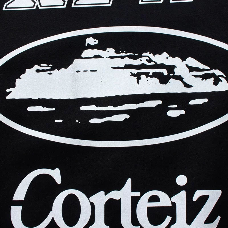 Corteiz All-Over Multi-Logo Heavyweight Hoodie - Black