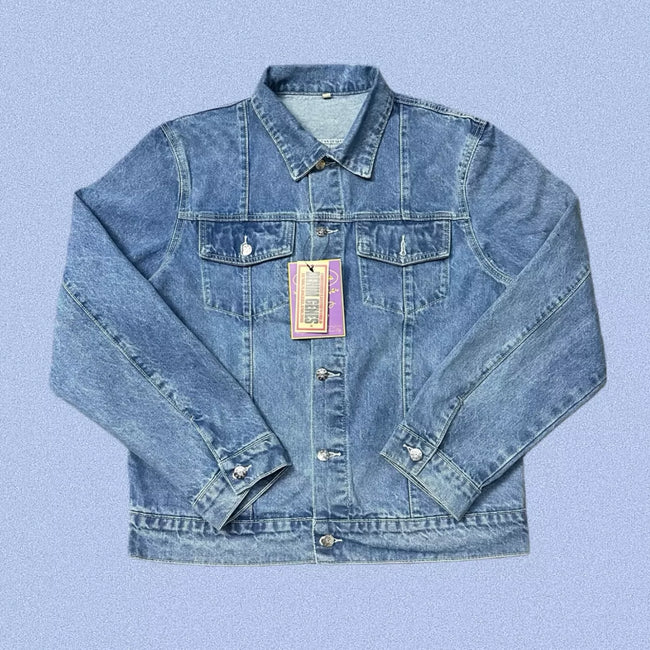 Corteiz Heavyweight Denim Jacket - Light Blue Hover Image